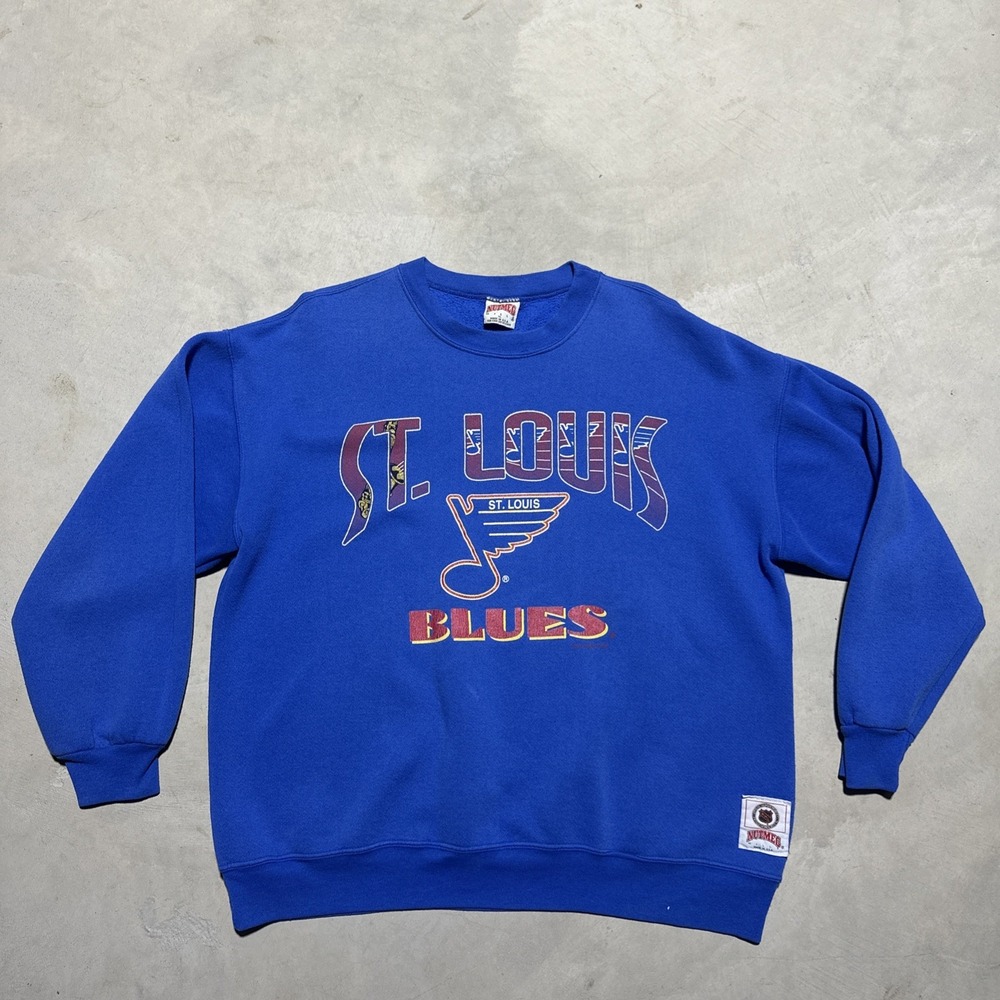 VTG St Louis Blues Nutmeg Mills Sweatshirt Men's SZ XL Crewneck 90s NHL USA MADE